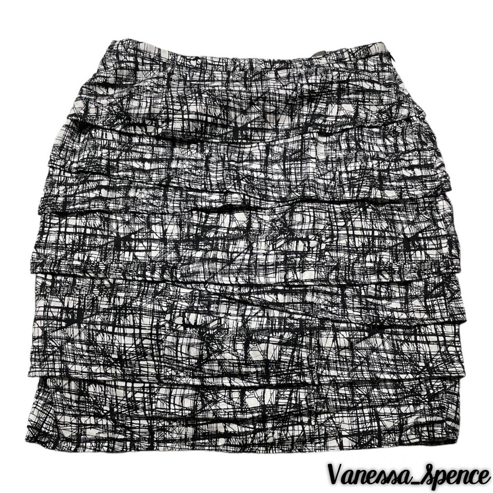 Dalia Collection Layered Skirt Black and White